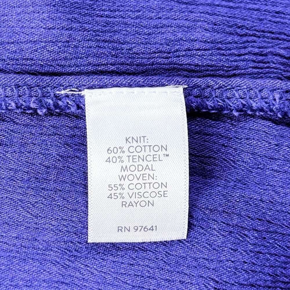 J Jill Drop Waist Maxi Sun T Shirt Dress Plus Women 3X Purple Gauze Tiered Hem - Picture 5 of 6